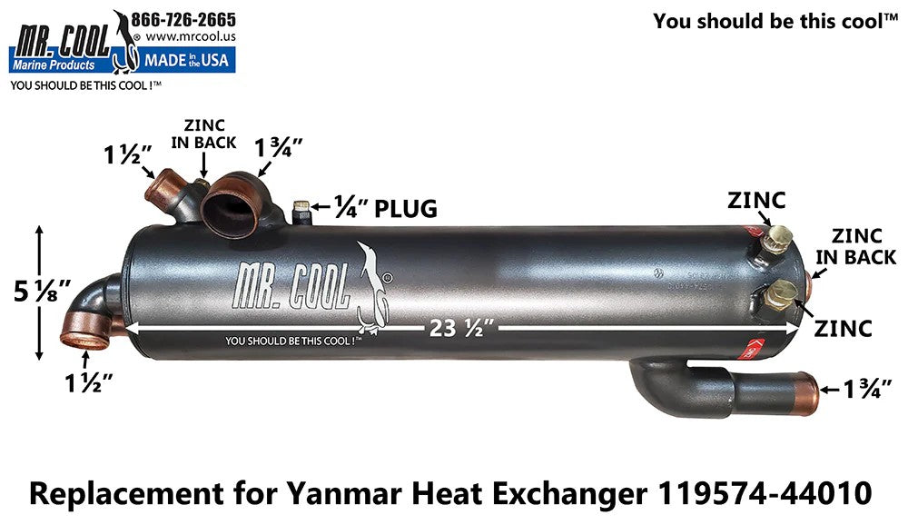 119575-44010 Yanmar 6LYA, 6LY2A HEAT EXCHANGER 119575-44010 Replacement