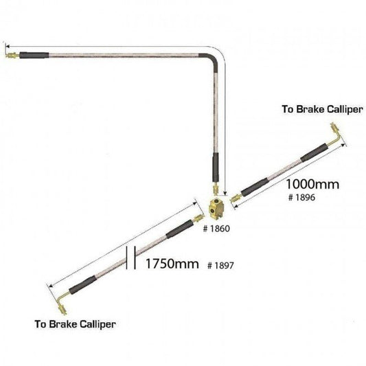 1887 Dunbier Brake Line Braided Stainless Steel Kit to 5.8M