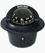 673676 Ritchie Explorer Flush Mount Compass Black | Marine Compass