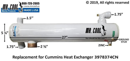 3978734CN Cummins Heat Exchanger 3978734CN - 5x27 Replacement Part