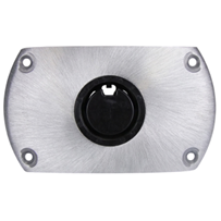 640756 Eastsun 9" Aluminium Plug in "Double D" Base Suits 2 3/8" Posts | Boat Seating