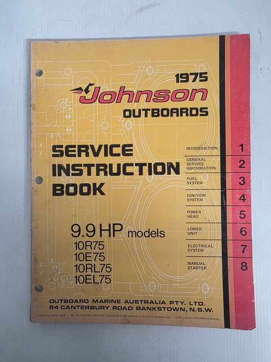 1975 Johnson 9.9HP Service Manual | Genuine Used Manual