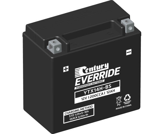 151123 Century EverRide YTX14H-BS HI PERFORMANCE AGM - YTX Battery