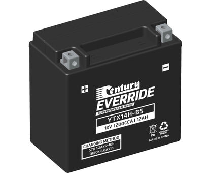 151123 Century EverRide YTX14H-BS HI PERFORMANCE AGM - YTX Battery