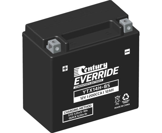 151123 Century EverRide YTX14H-BS HI PERFORMANCE AGM - YTX Battery