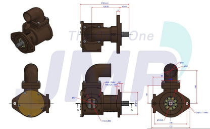 JPR-JD50LF John Deere Seawater Pump 6125A/H Replacement JPR-JD50LF