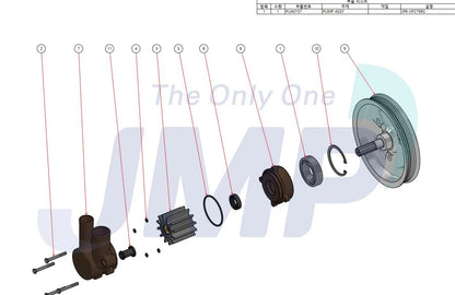 JPR-VP2799G Volvo Penta 4.3, 5.0, 5.7, V8, V6, GL GXI Seawater Pump 21212799 / 3812519 Replacement