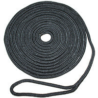 564164 Black Braided Nylon Dock Line 12mm x 6m | Marine Anchoring Solutions