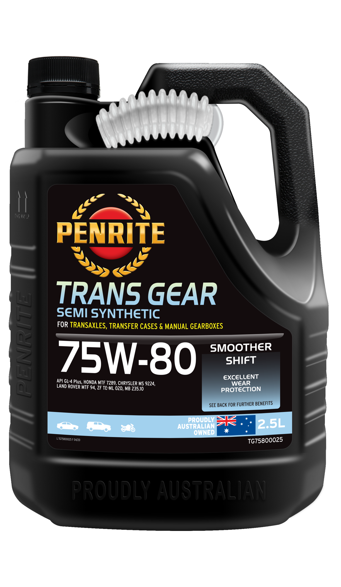 TG75800025 Penrite Trans Gear 75W-80 (Semi-Synthetic) 2.5L | Genuine Penrite Lubricants