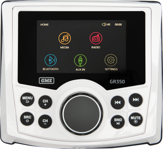 GR350BTW Bluetooth AM/FM Marine Stereo - White