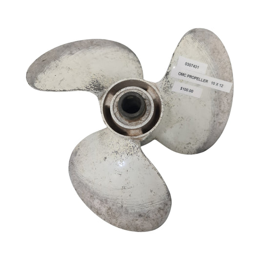 0307431 0378039 Evinrude/Johnson 10 x 12 Pin-Drive Aluminium Propeller | Genuine Used Part