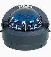673672 Ritchie Explorer Surface Mount Compass Grey | Marine Compass