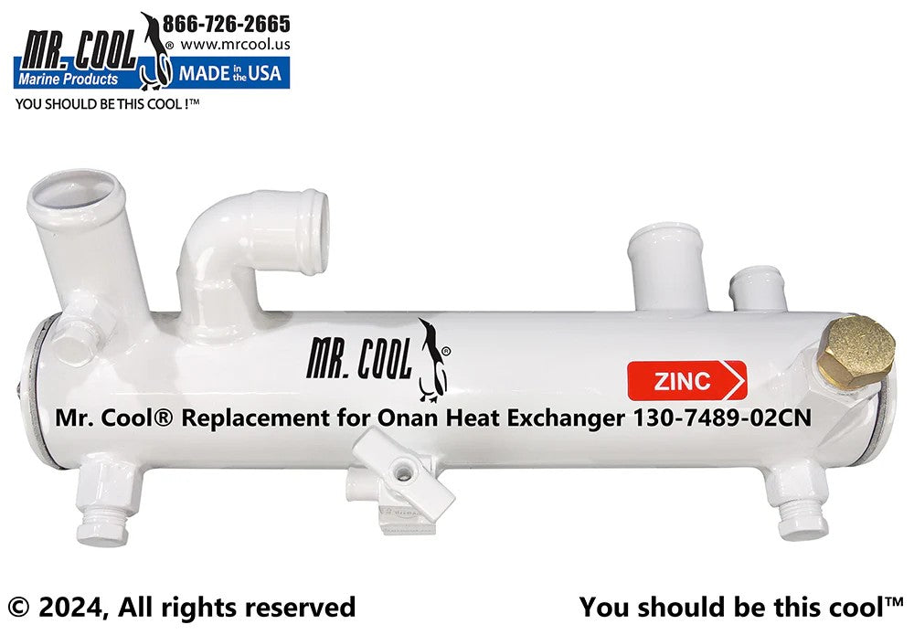 MEC 130-7489-02CN Aftermarket Onan MDKD/MDKB Heat Exchanger | Sawley's Select Marine Parts