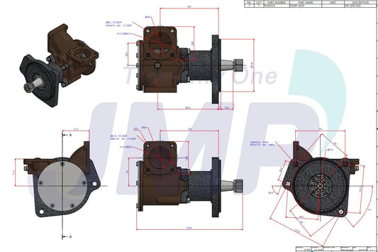 JPR-VP0120D Aftermarket Volvo Penta D12 Seawater Pump 3838207 | Sawley's Select Marine Parts