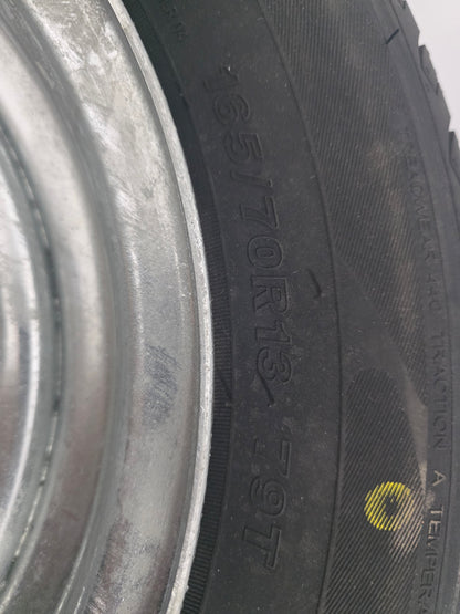 1469 Dunbier 13" x 165/70R Radial Tyre & Galvanized Spoke Wheel