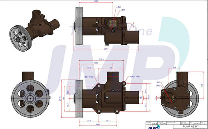 JPR-VP0060DA Volvo Penta D6 Seawater Pump (old style) Replaces Volvo Penta 21380890