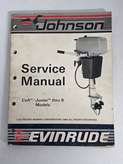 1986 Johnson CU Colt/Junior through 8 Models Service Manual | Genuine Used Manual