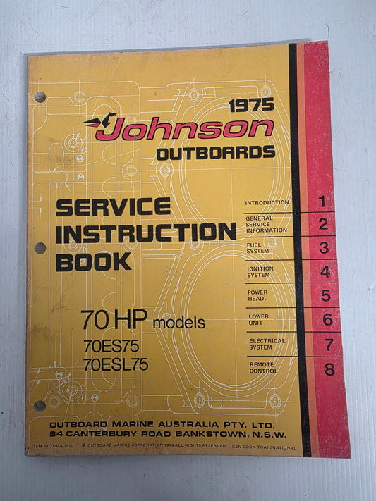1975 Johnson 70HP Service Manual | Genuine Used Manual