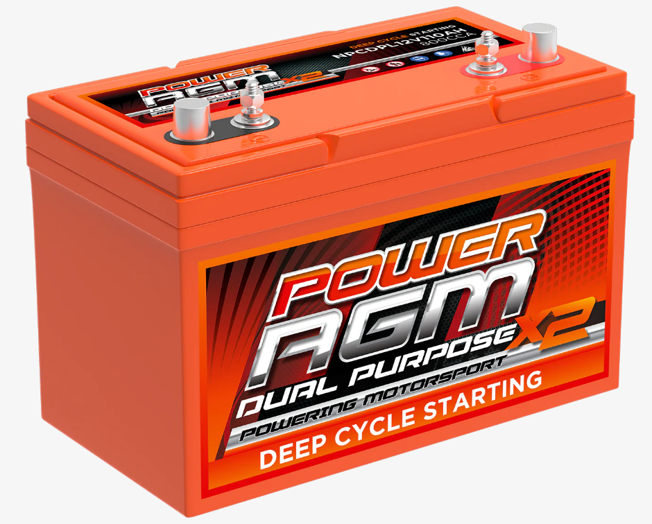 NPCDPL12V110AH Power Crank 110 AH 800 CCA Battery | Dual Purpose AGM Deep Cycle Starting
