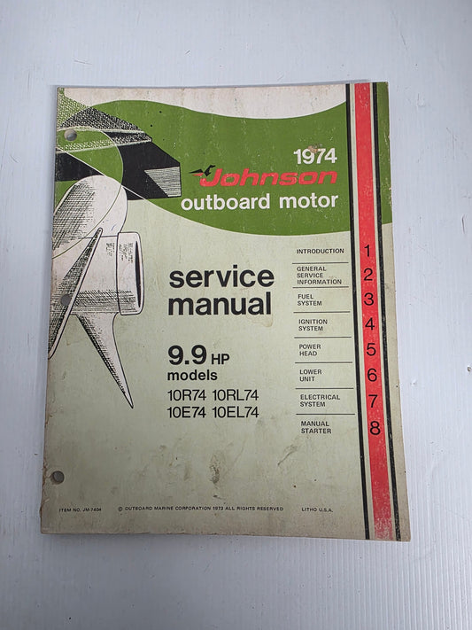 1974 Johnson 9.9HP Service Manual | Genuine Used Manual