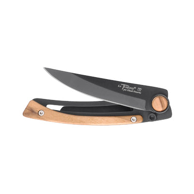 CD.142.89N Claude Dozorme 9cm Dressed Series Teflon Stainless Steel Pocket Knife (Liner Lock, Olive Wood Handle)