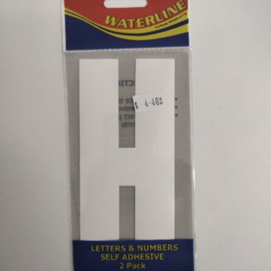 54725H Boat Letter H White 6" Pack of 2 | Vessel Identification Stickers
