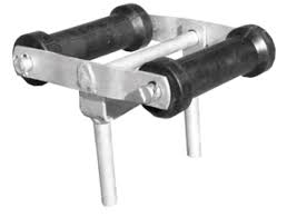 3153 Dunbier Double Hard Poly Roller & Bracket 6"