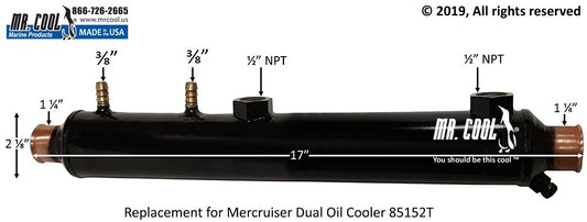 85152T Aftermarket Mercruiser Oil & Power Steering Cooler | Sawley's Select Marine Parts