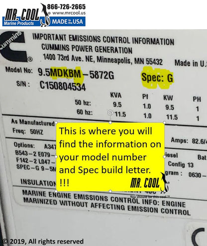 130-6547-03CN Aftermarket Onan MDKAL/MDKAV/MDKAW/MDKAZ Heat Exchanger 130-4702, 130-4985, 130-6547-02, 130-6547-03 | Sawley's Select Marine Parts