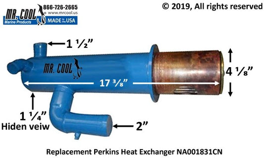 NA001831 Aftermarket Perkins 6.354 Long Heat Exchanger 20-1/2 in | Sawley's Select Marine Parts
