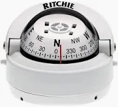673674 Ritchie Explorer Surface Mount Compass White | Marine Compass