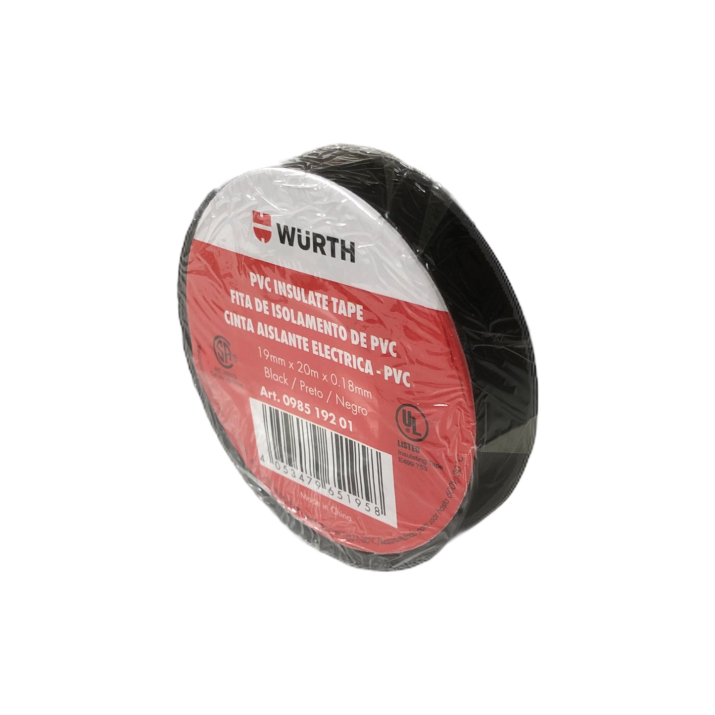098519201 Electrical Tape Black | Genuine Wurth Product