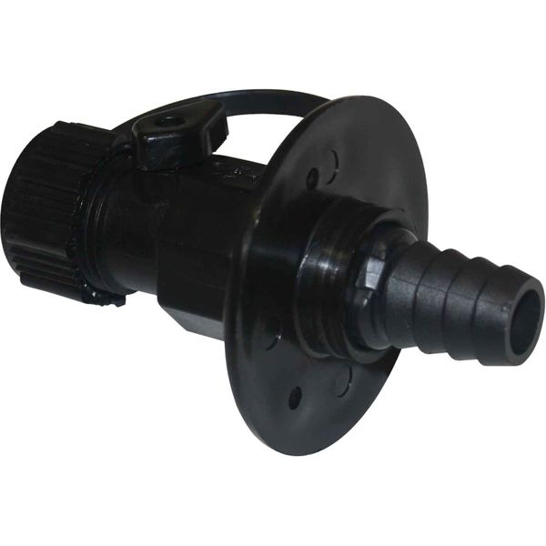 186004 Black Plastic Bulkhead Fitting 3/4" BSP - Straight | Marine Pump & Fitting