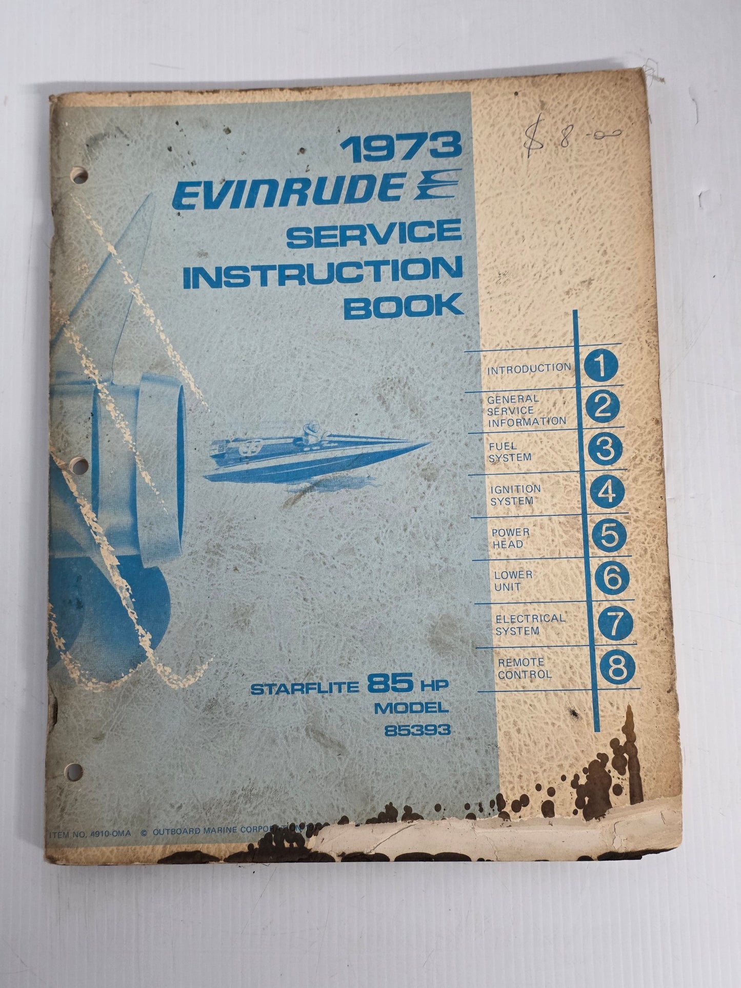 1973 Evinrude Starflite 85HP Service Manual | Genuine Used Manual
