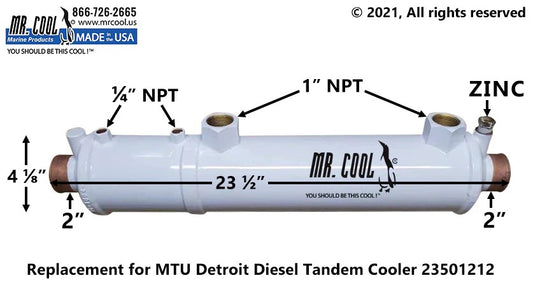 23501212 MTU DETROIT DIESEL 6V-92 TANDEM COOLER 23501212 REPLACEMENT