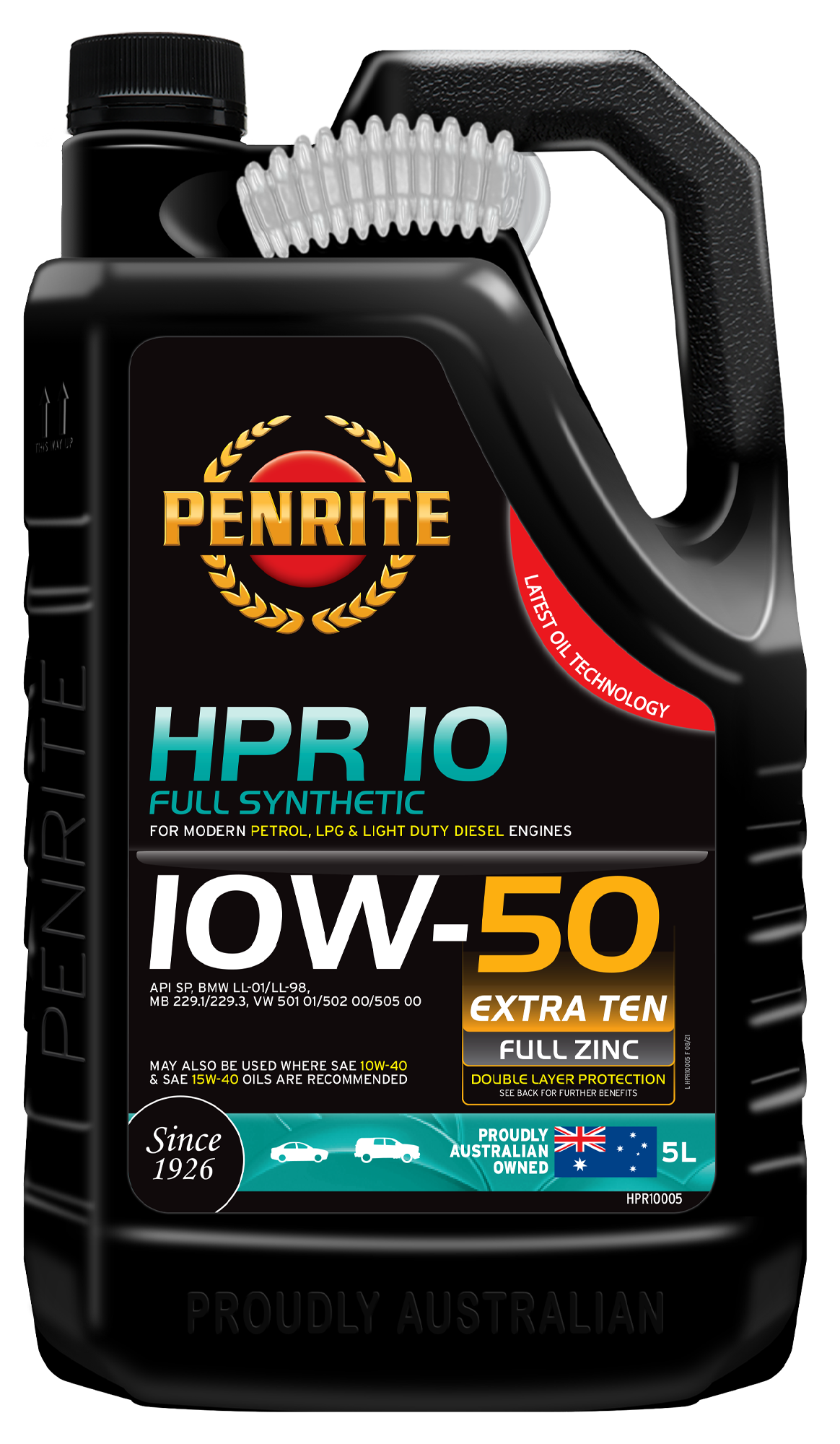 HPR10005 Penrite HPR 10 Full Synthetic 10W50 5L | Genuine Penrite Lubricants