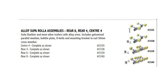 3339 Dunbier Alloy Rear 6 Supa-Rolla Assembly