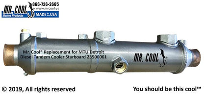 23506061 MTU DETROIT DIESEL 6V-92 TANDEM COOLER 23506061 STARBOARD REPLACEMENT