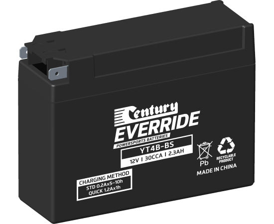 151128 Century EverRide YT4B-BS Maintenance Free AGM Battery | Genuine Century Battery