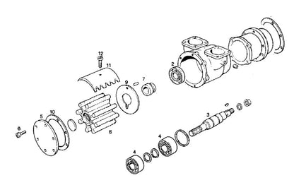 AN 7319 AN 7319-MP57/821 Seawater Pump, Jabsco 3380.005/02, Iveco 8281