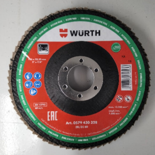 0579430328 WURTH SEGMENTED GRINDING DISC FOR STAINLESS STEEL 80 GRIT