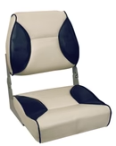 638316 Axis Deluxe Padded Folding Boat Seat Blue/White | Boat Seating