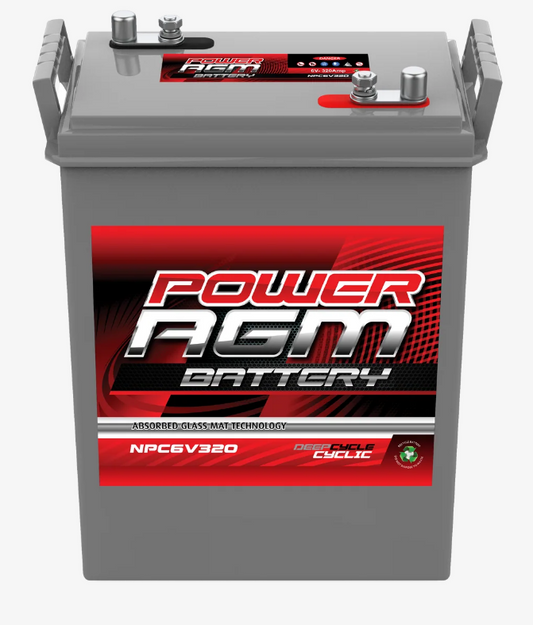 NPC6V320AH Power Crank 6V 320 AH Battery | 6 Volt AGM Cyclic Range