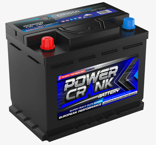 DIN55RSMF Power Crank 600 CCA Battery | European Series