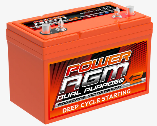 NPCDPL12V110AH Power Crank 110 AH 800 CCA Battery | Dual Purpose AGM Deep Cycle Starting