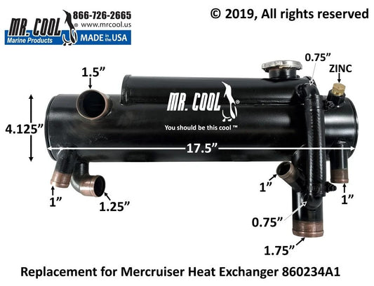 860234A1 Aftermarket Mercruiser 4.3L/5.0L/5.7L/6.2L Heat Exchanger | Sawley's Select Marine Parts