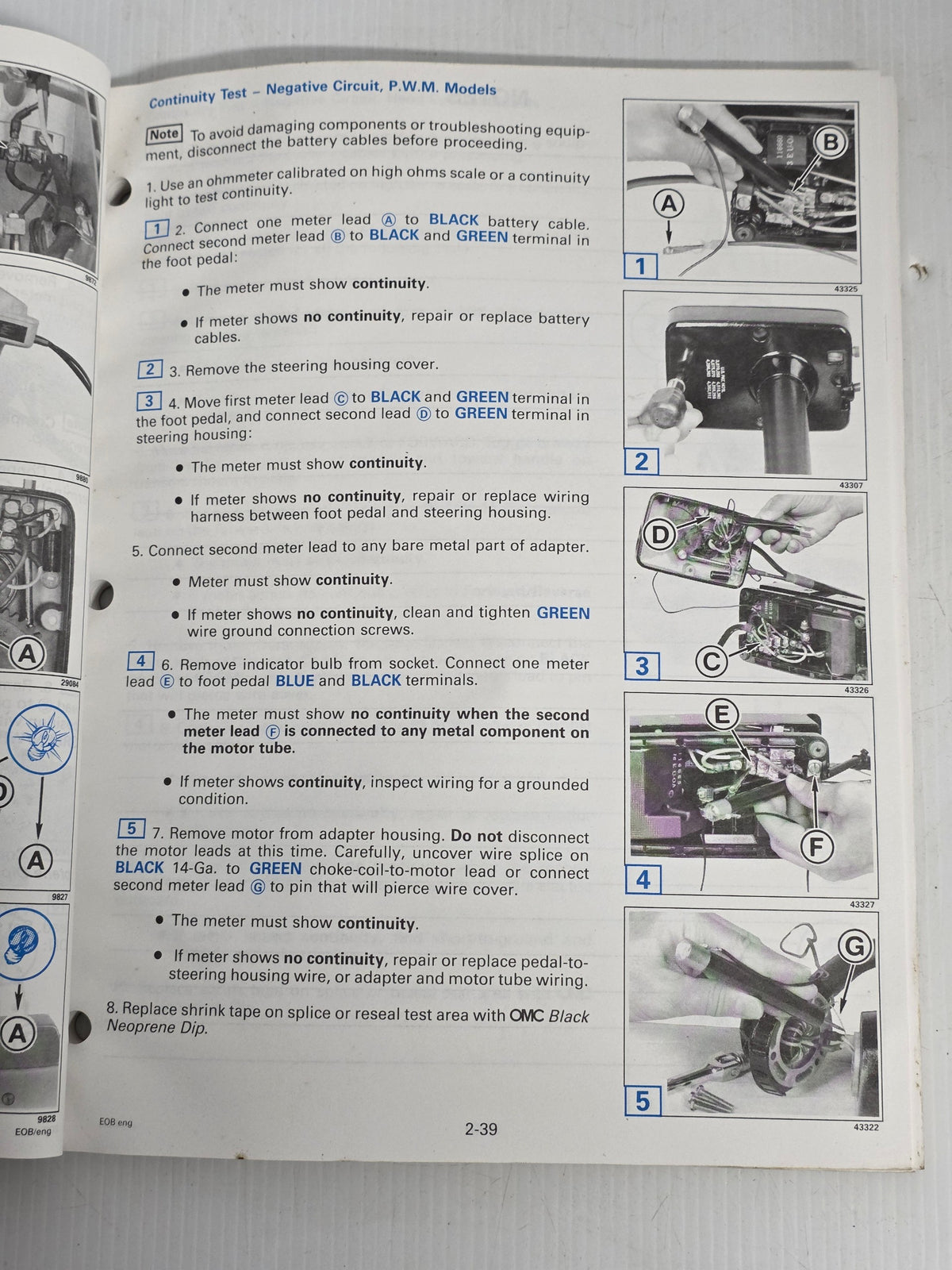 1995 Johnson ED Electric Outboards Service Manual | Genuine Used Manual - photo 2 of 2