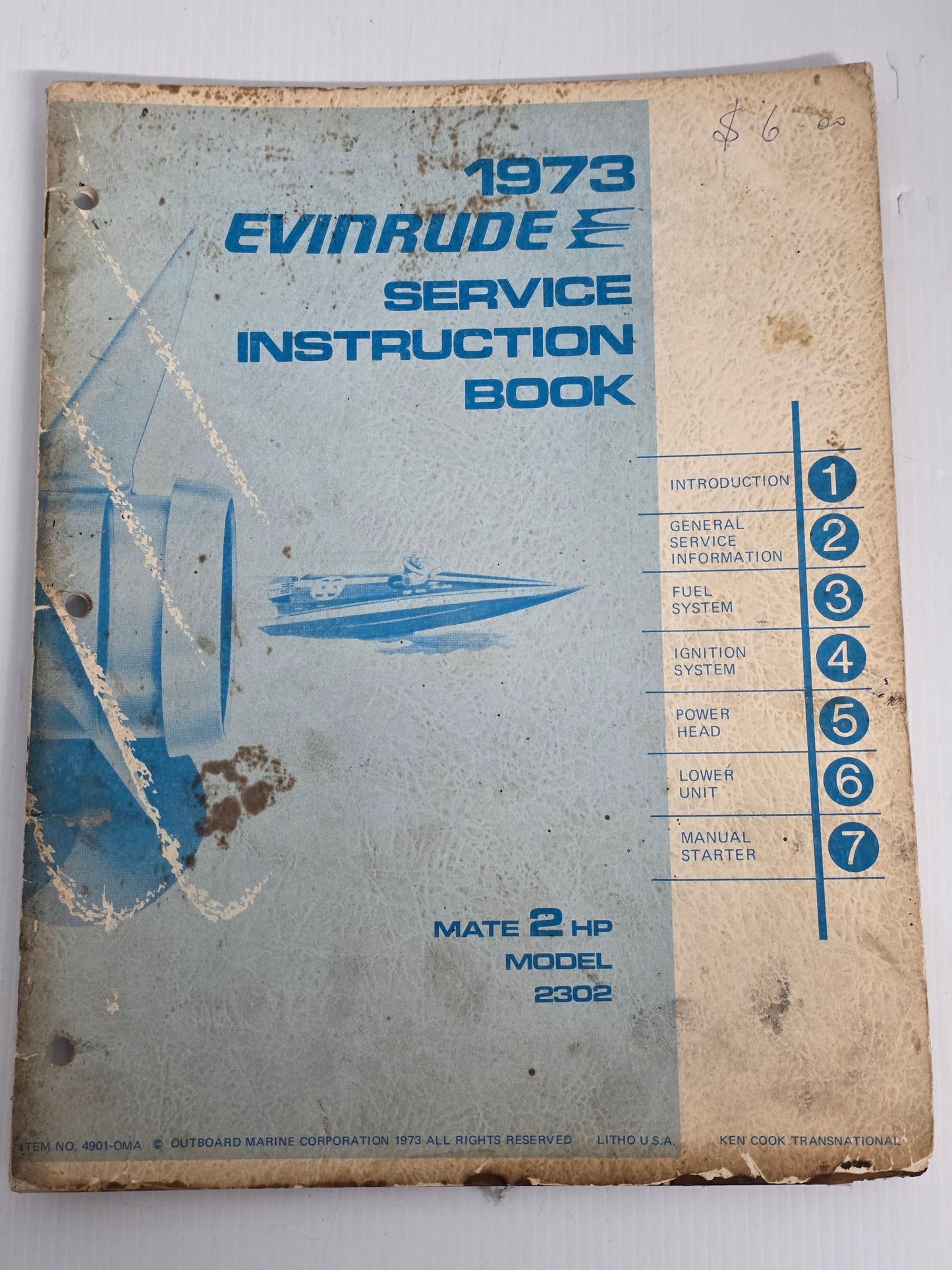 1973 Evinrude Euro 4HP Service Manual | Genuine Used Manual