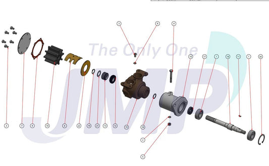 JPR-VP0050D Volvo Penta D5 D7 / Deutz BF4M-10103MC Seawater Pump Replacement JPR-VP0050D
