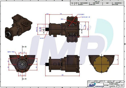 JPR-CT3406 Caterpillar 3406 Seawater Pump 5N4852, 3N4851, 3N4852, Jabsco 17970-0000 Replacement JPR-CT3406